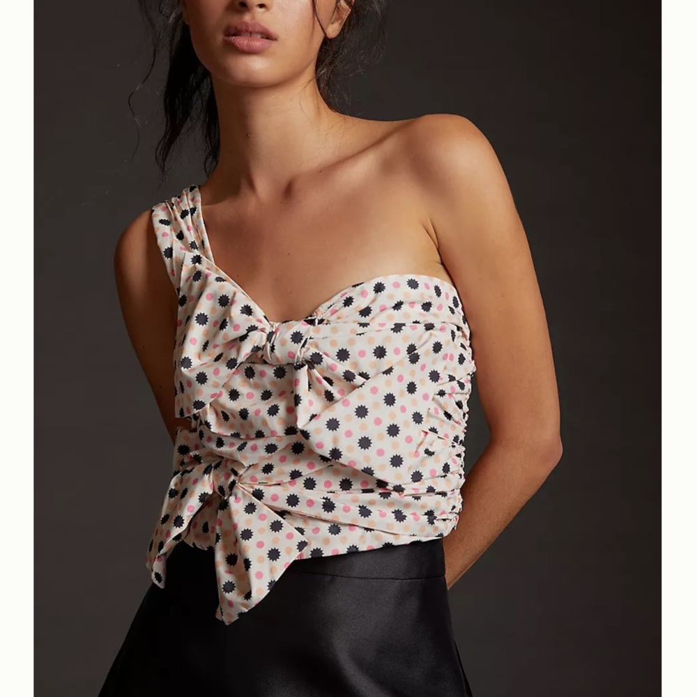Anthropologie Bow-Tie One-Shoulder Top